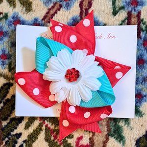 Flower and Bow Hair Clip